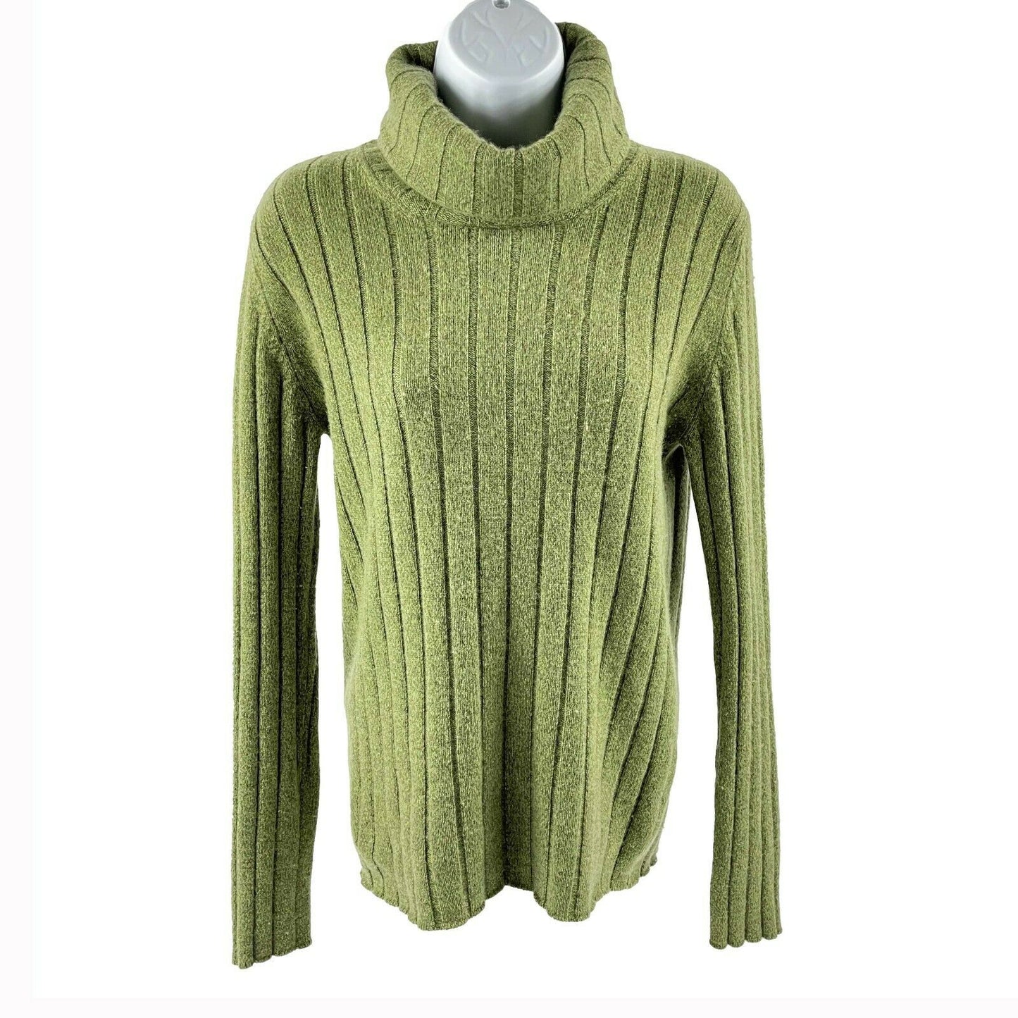 CHANEL 1997 Sweater Set Turtleneck / Vest - CC Green Ribbed Cashmere 42 US 10 97A