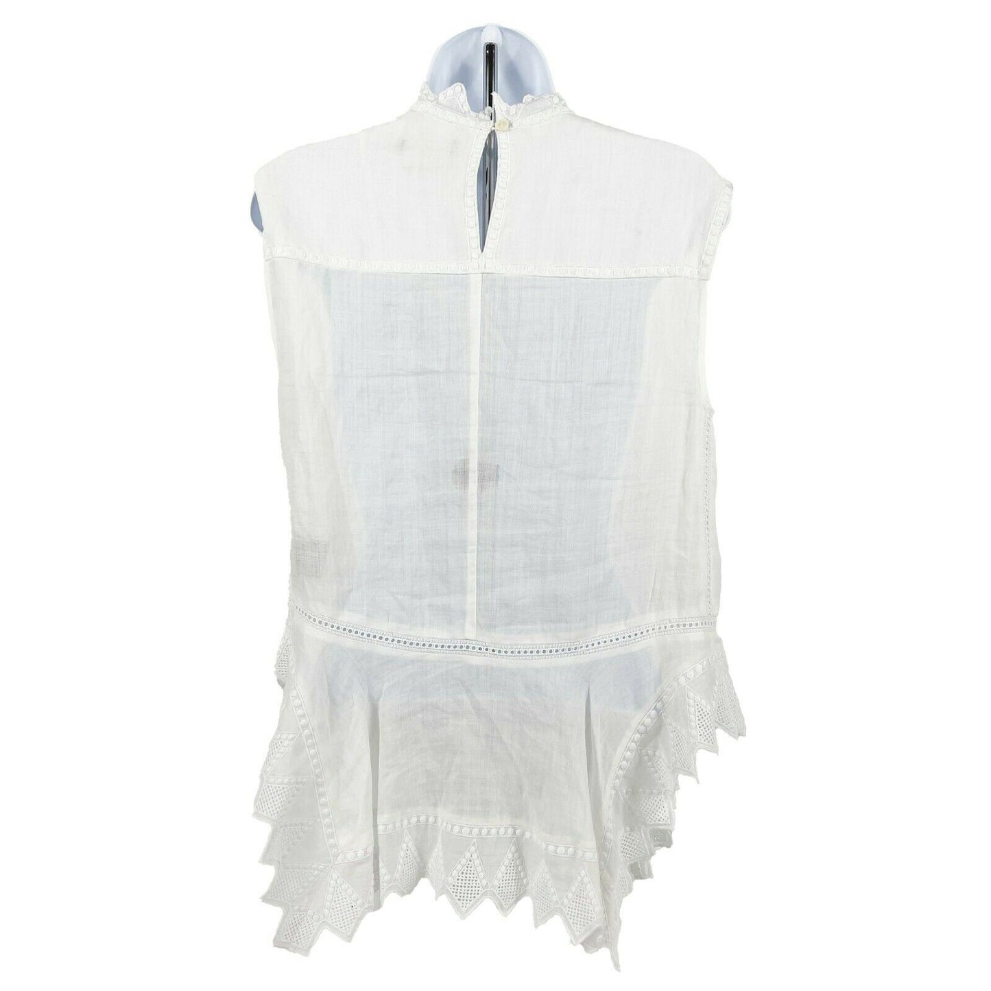Isabel Marant - 18 Nust White High-Neck Sleeveless Embroidered Blouse - 34 US XS