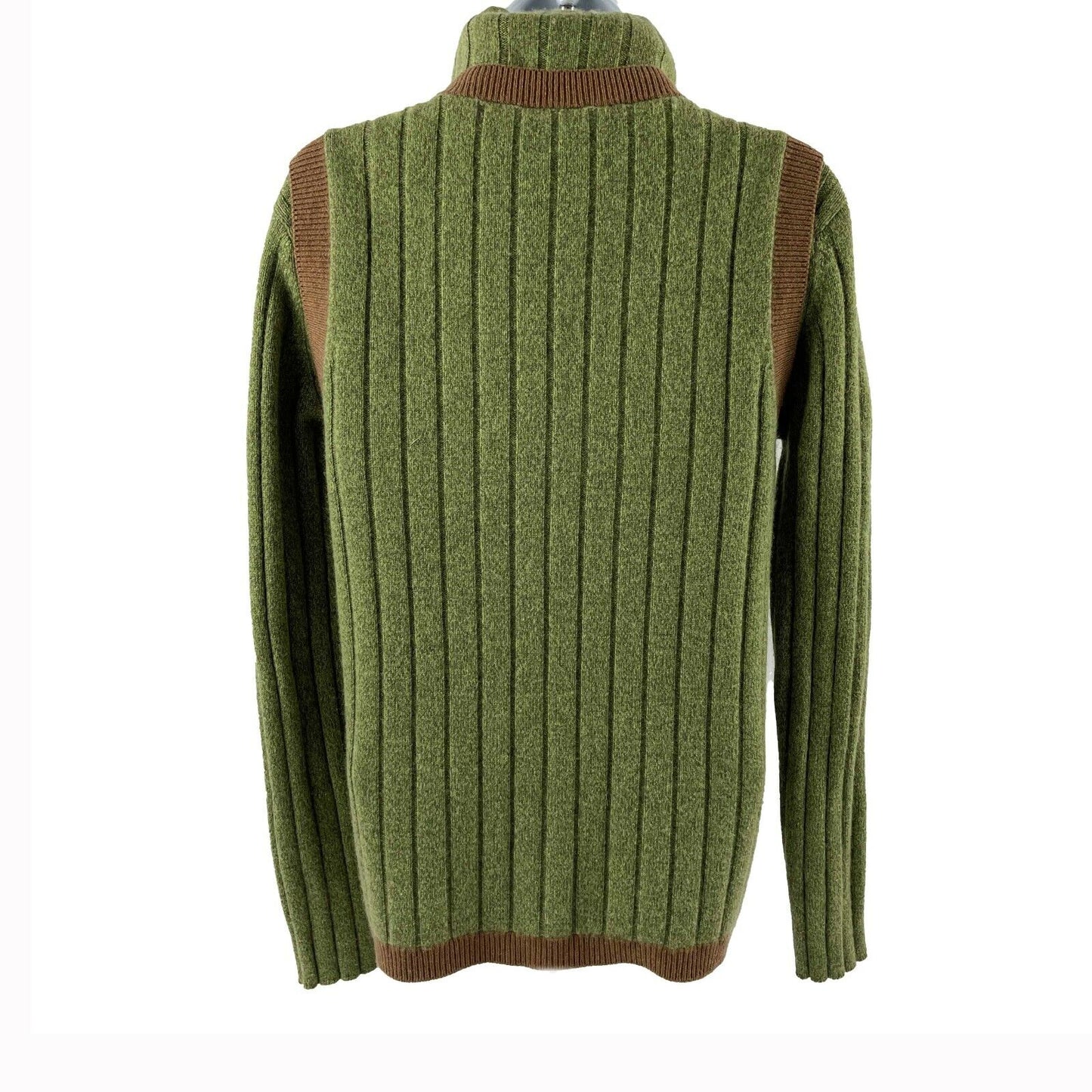 CHANEL 1997 Sweater Set Turtleneck / Vest - CC Green Ribbed Cashmere 42 US 10 97A