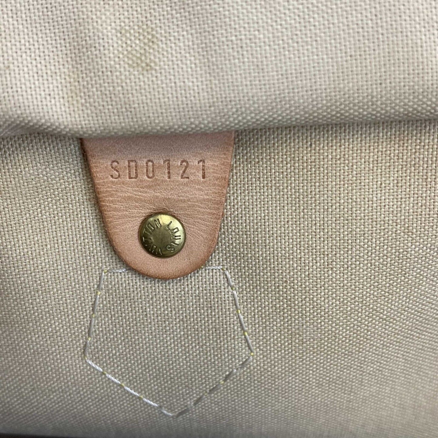 Louis Vuitton - Speedy 35 in Damier Azur - White, Navy Top Handle Bag