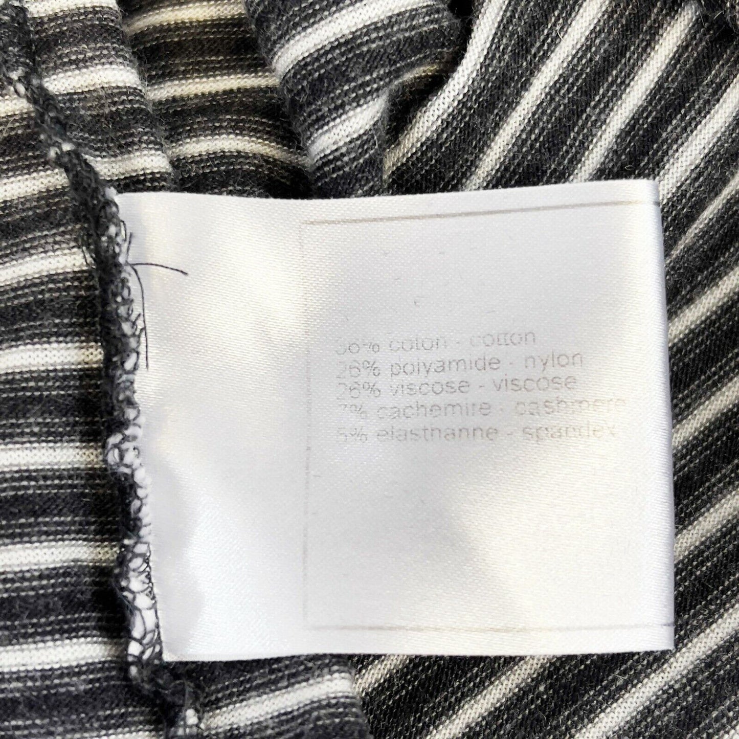 Chanel - 2008 Fall/Winter Grey-White Striped Blouse - Detachable Collar 36 US 4