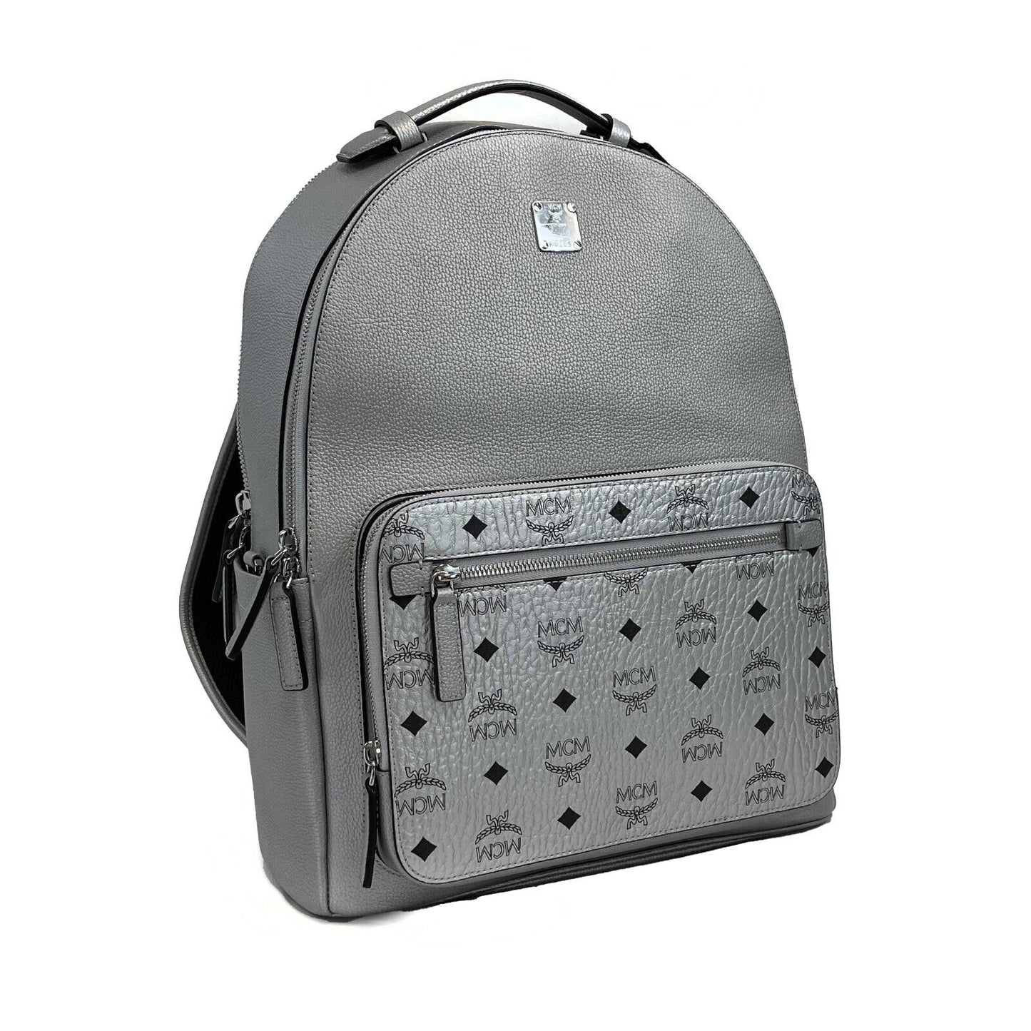 MCM - NWT Silver Large Stark Backpack - Silver & Black NEW - Retail $1350