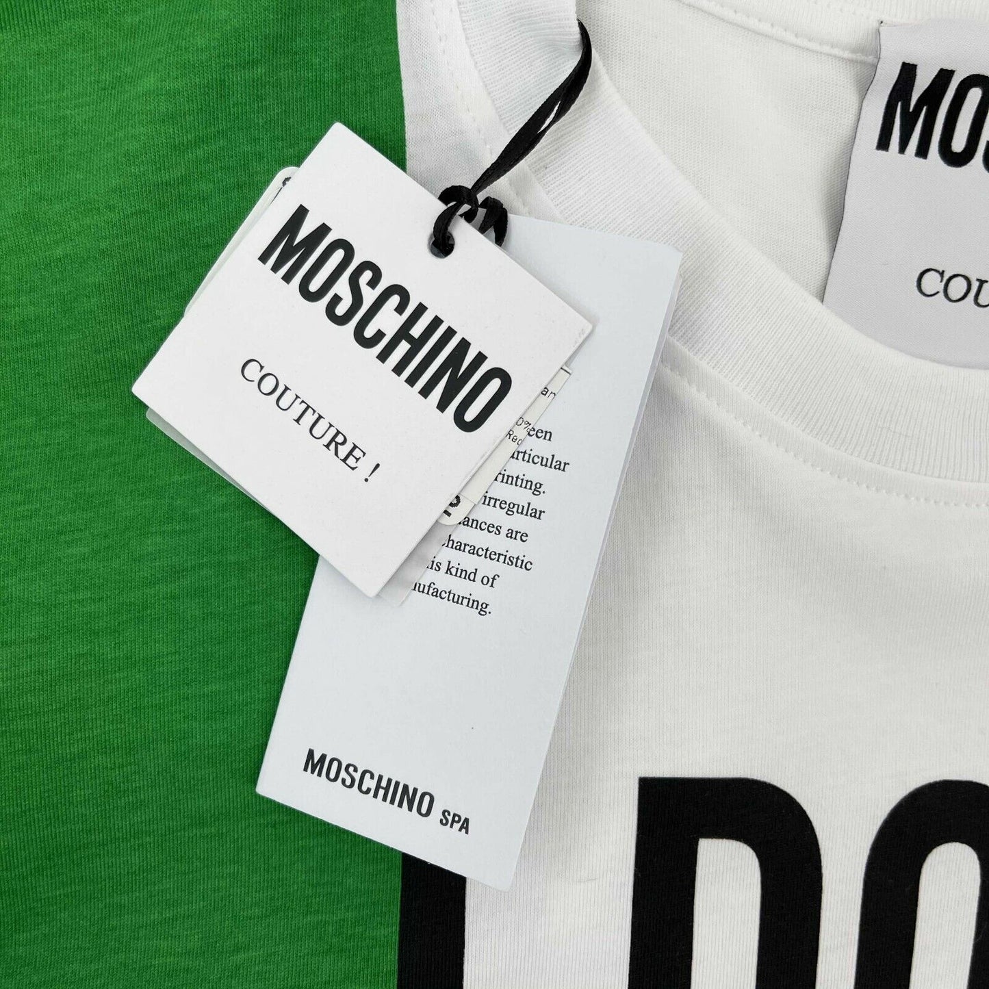 Moschino Multicolor Italian Slogan T-Shirt - Red White Green - IT 48 - US Small