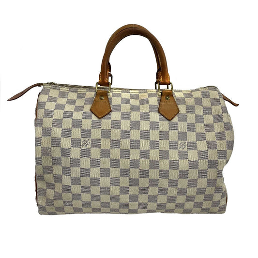 Louis Vuitton - Speedy 35 in Damier Azur - White, Navy Top Handle Bag