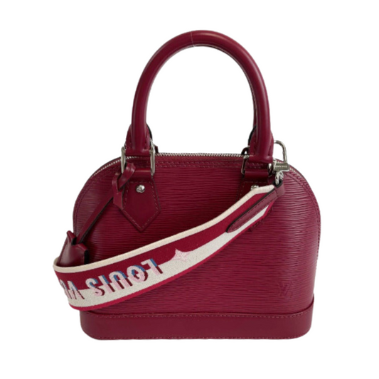 Louis Vuitton - NEW ALMA BB Raspberry Top Handle Bag w/ Jacquard Strap