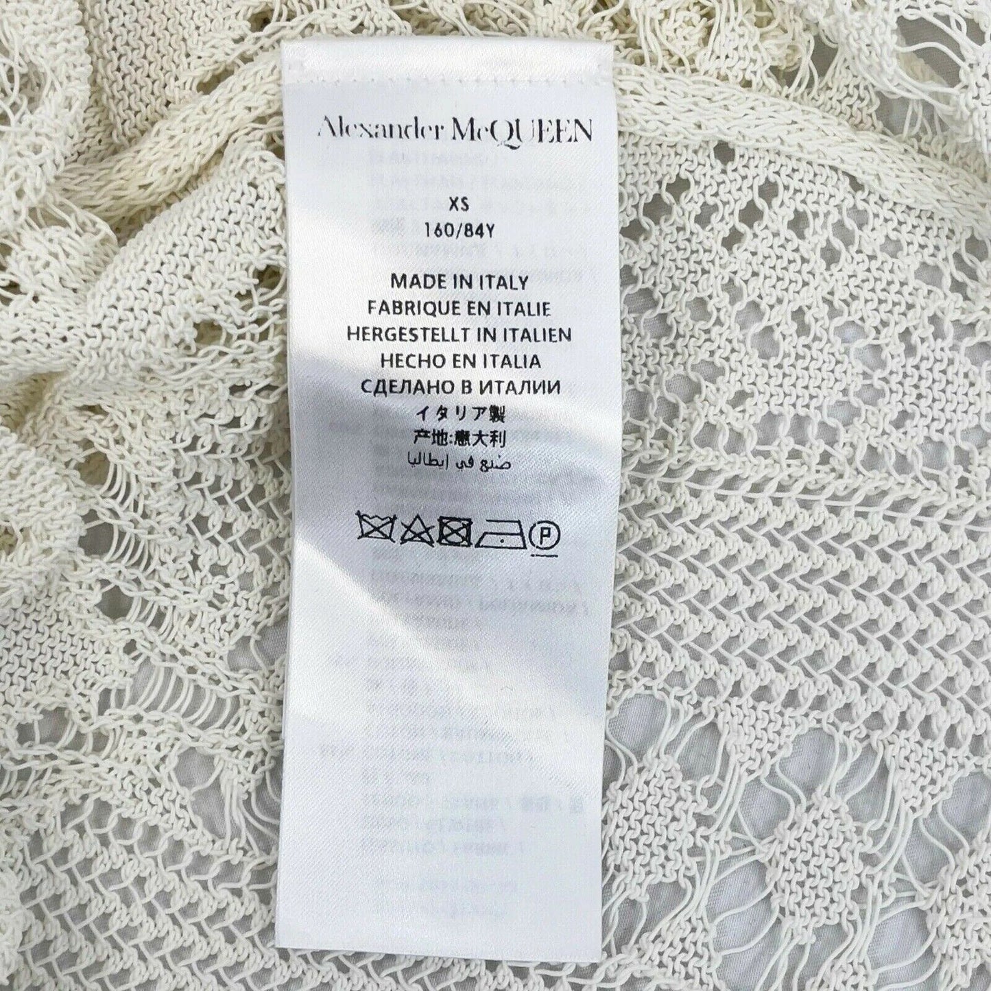Alexander McQueen - Ivory Lace Knit Pointelle Cardigan Sweater - Size XS