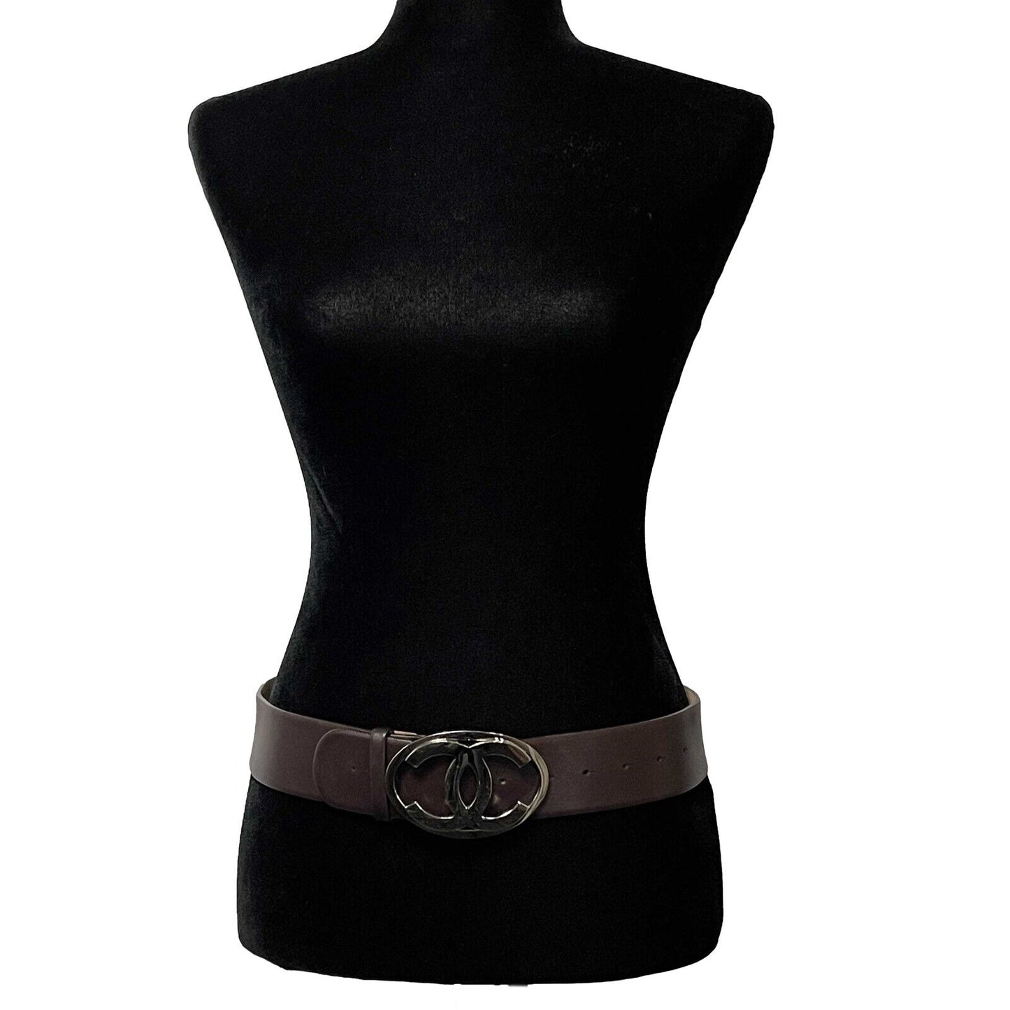 CHANEL - Jumbo Oval CC Logo Buckle Leather - Brown - 75-30 - Belt