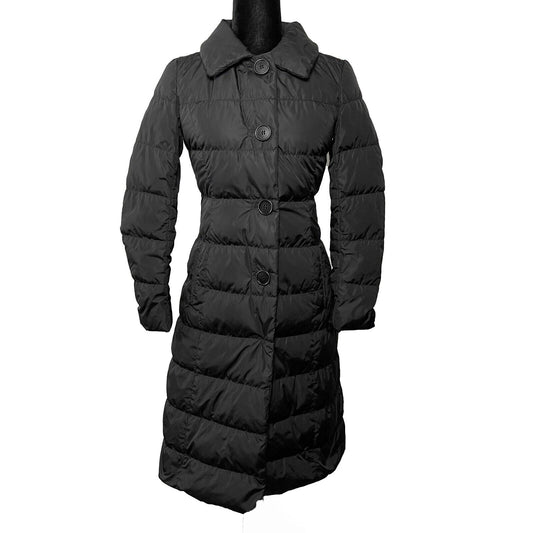 Prada - Long Down Puffer - Black Nylon Jacket - 2 Pockets Button Down