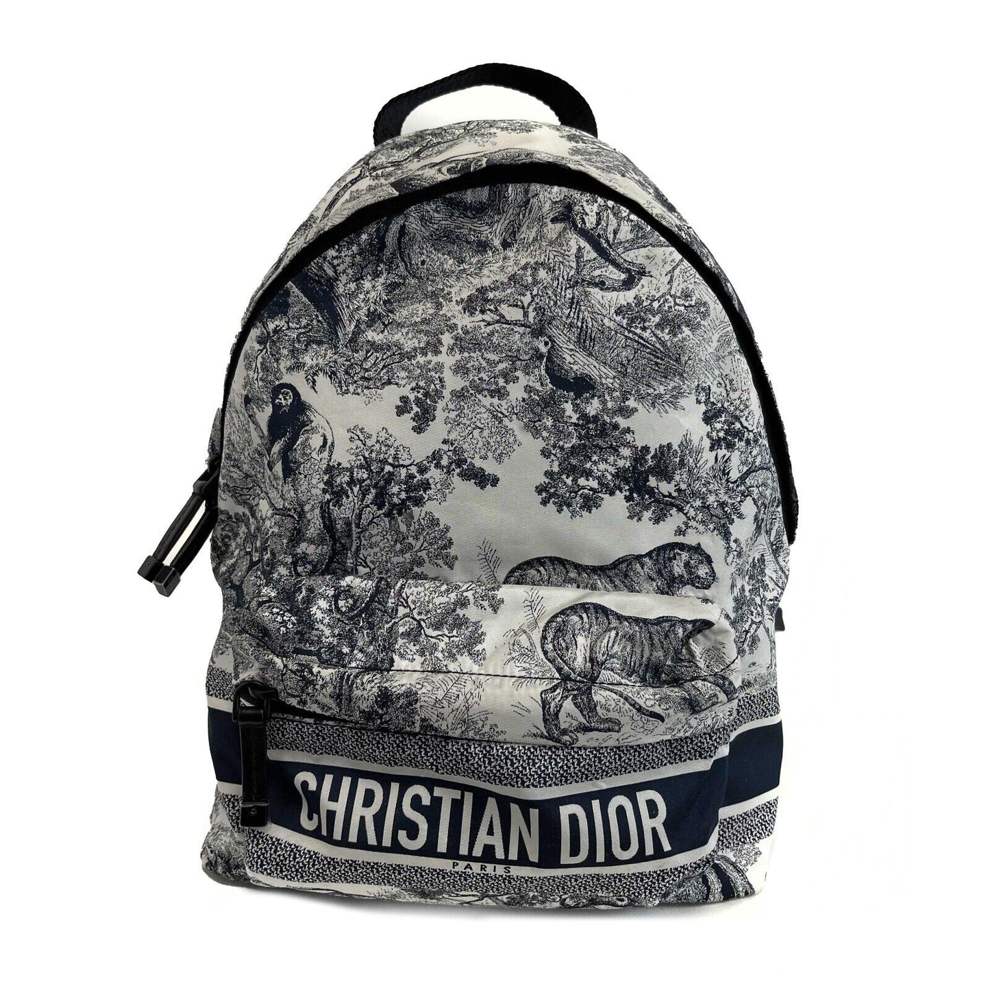 Christian Dior - Toile de Jouy Mini Backpack - White, Blue, Black Wildlife