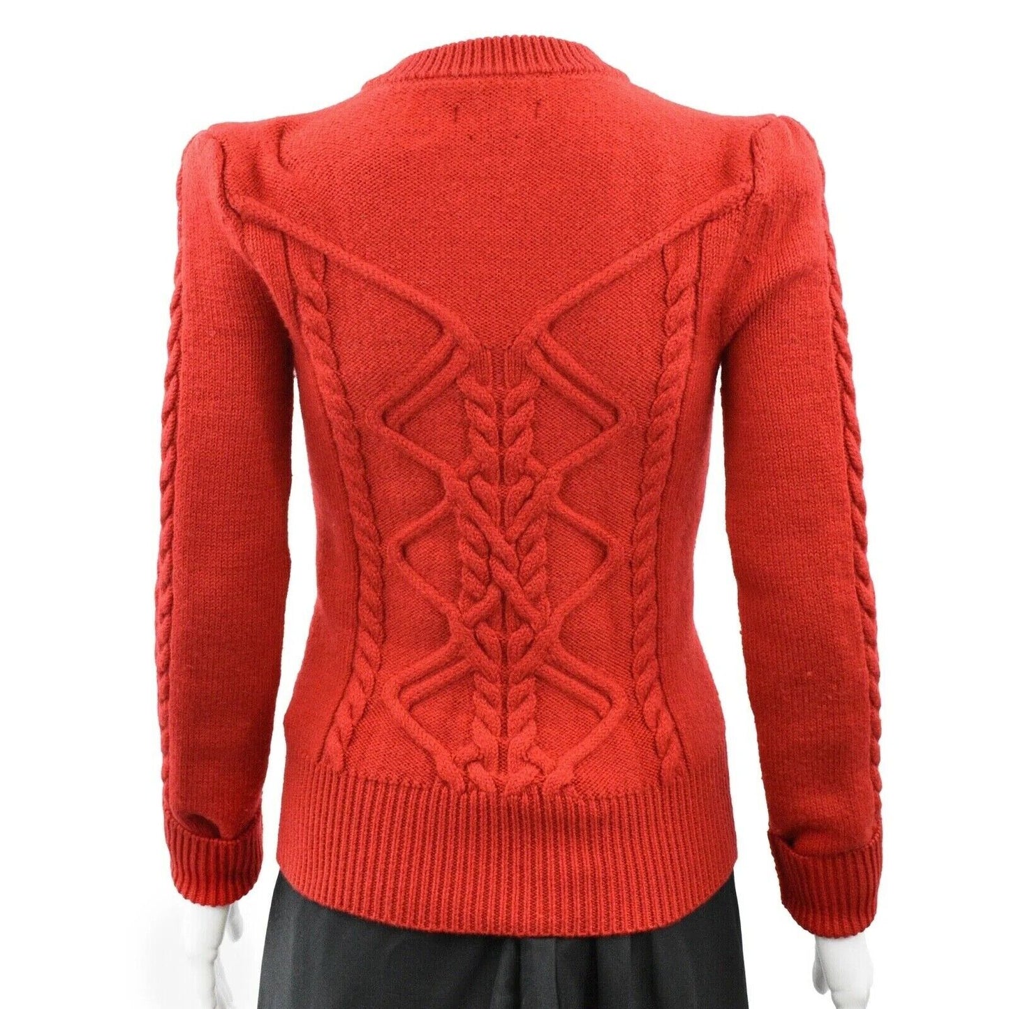 Isabel Marant - Red Dustin Cable-Knit Wool Sweater - Size 36/ US S