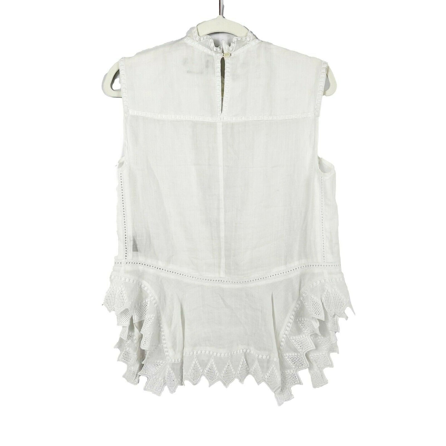 Isabel Marant - 18 Nust White High-Neck Sleeveless Embroidered Blouse - 34 US XS