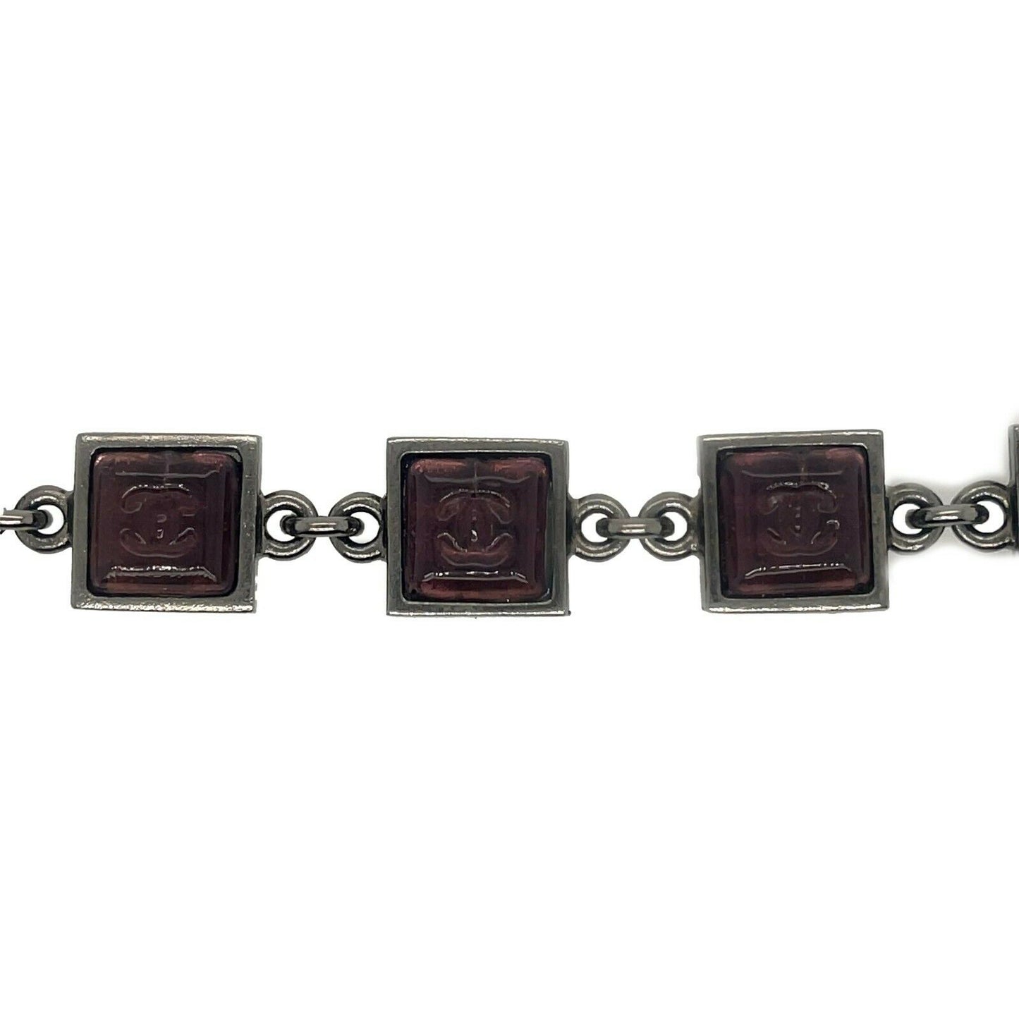 CHANEL - Gripoix Necklace - CC Logo Square Pendant Chocker - Purple