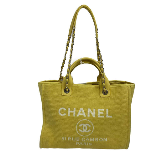 Chanel - 23C Deauville Small Shopping Tote - Yellow Boucle w/ Shoulder Straps