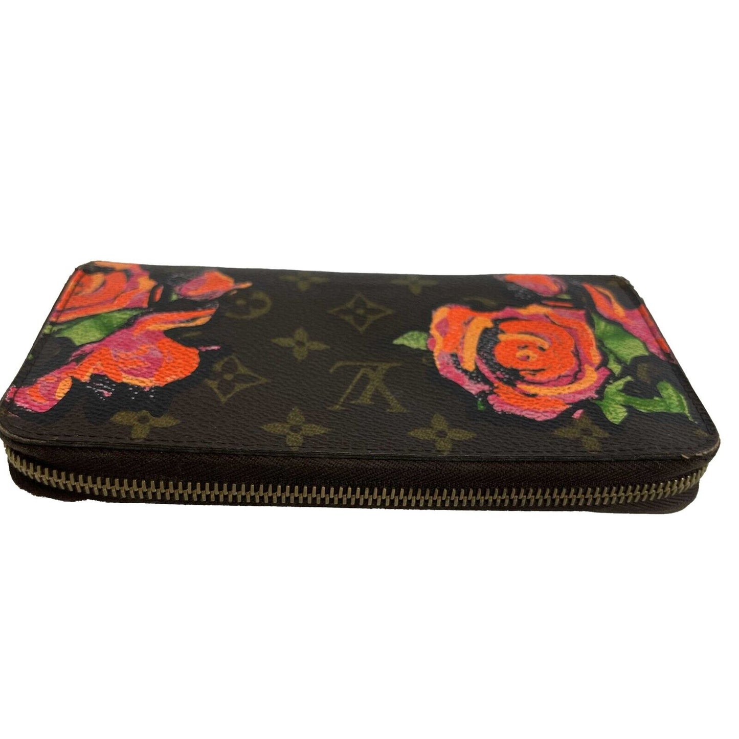 Louis Vuitton - Monogram Roses Zippy Brown Wallet - Zip Around Card Holder