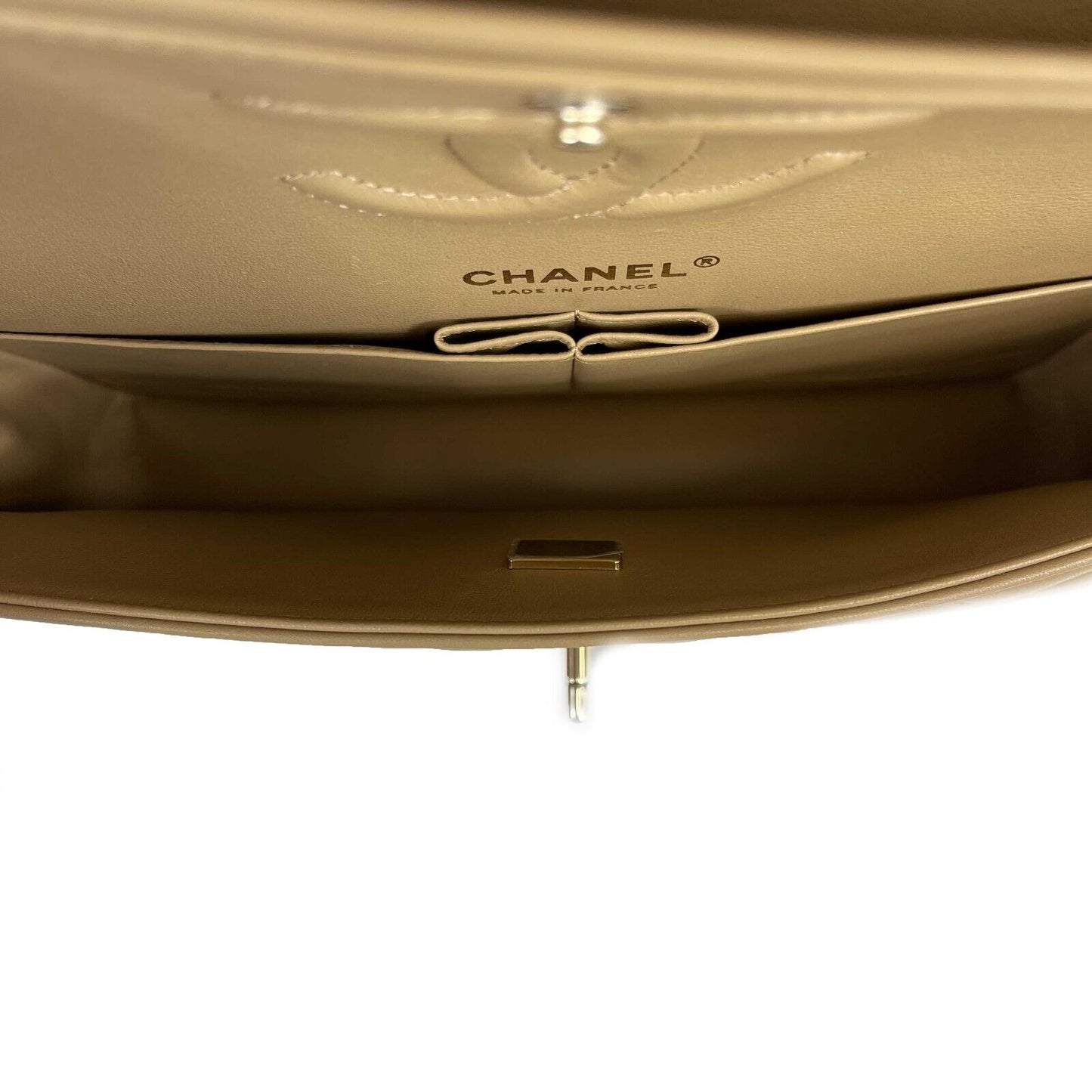 Chanel - New w/ Tags - 22B Classic Double Flap CC Beige Shoulder Bag