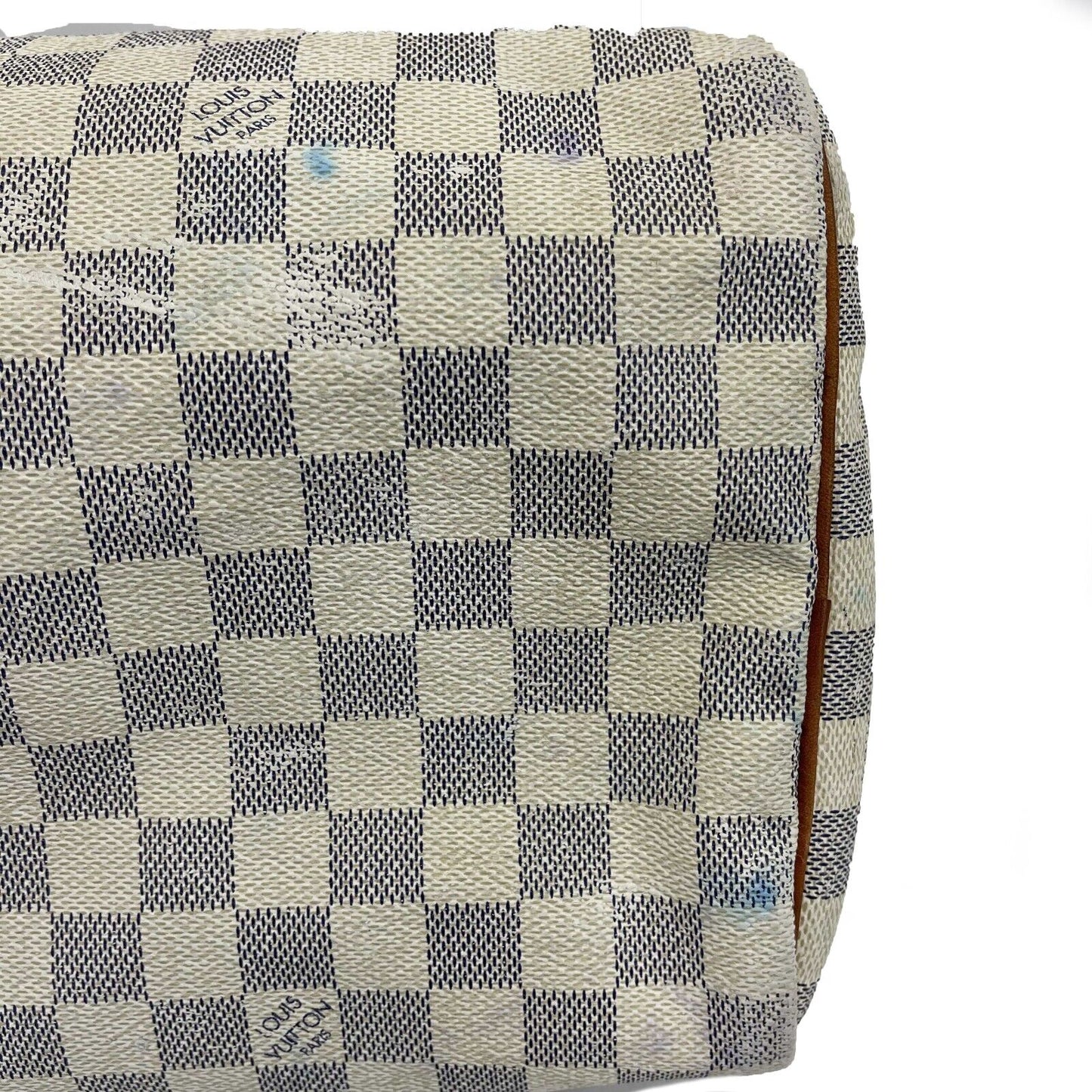 Louis Vuitton - Speedy 35 in Damier Azur Canvas - White / Navy Top Handle Bag