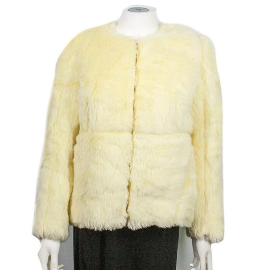 Marni - New w/ Tags - Yellow Plush Alpaca Fur Zip Coat - Size 38/ XS