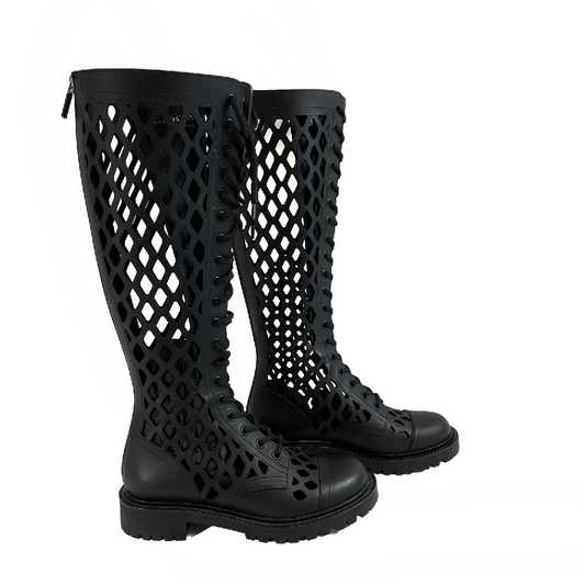 Christian Dior - D-Trap Black High Boots in Matt Calfskin 35.5 US 5.5 BRAND NEW
