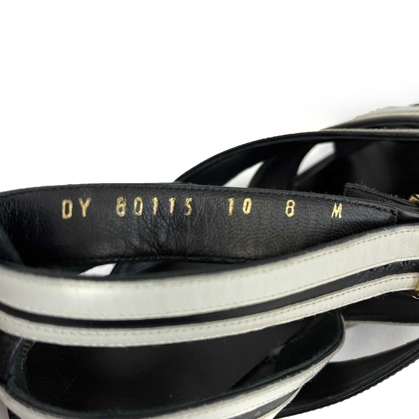 Salvatore Ferragamo - Black And White Ankle Strap Sandals - Size 8