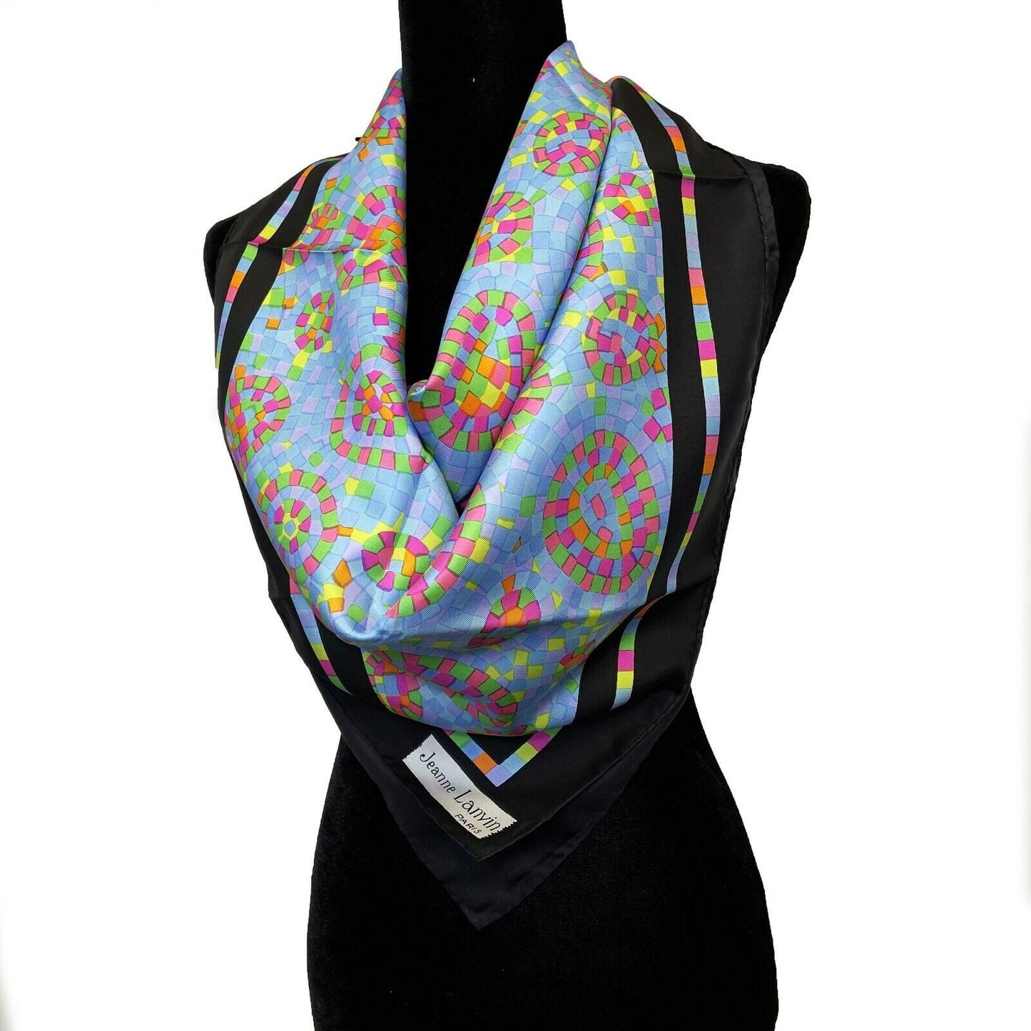 Jeanne Lanvin - Neon Mosaic w/ Black Border - Multicolor - One Size
