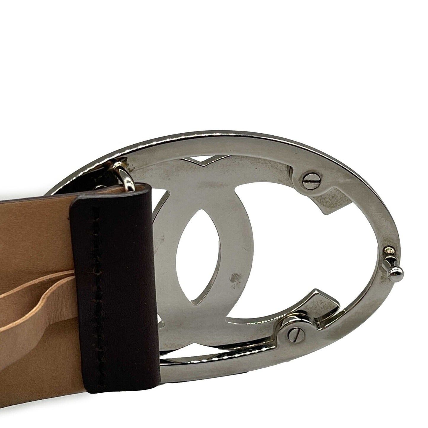 CHANEL - Jumbo Oval CC Logo Buckle Leather - Brown - 75-30 - Belt