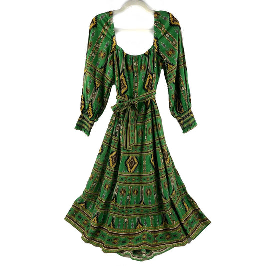 Alice + Olivia - New w/ Tags - Rowen Mystic Ikat Tribal Midi - XS - Dress