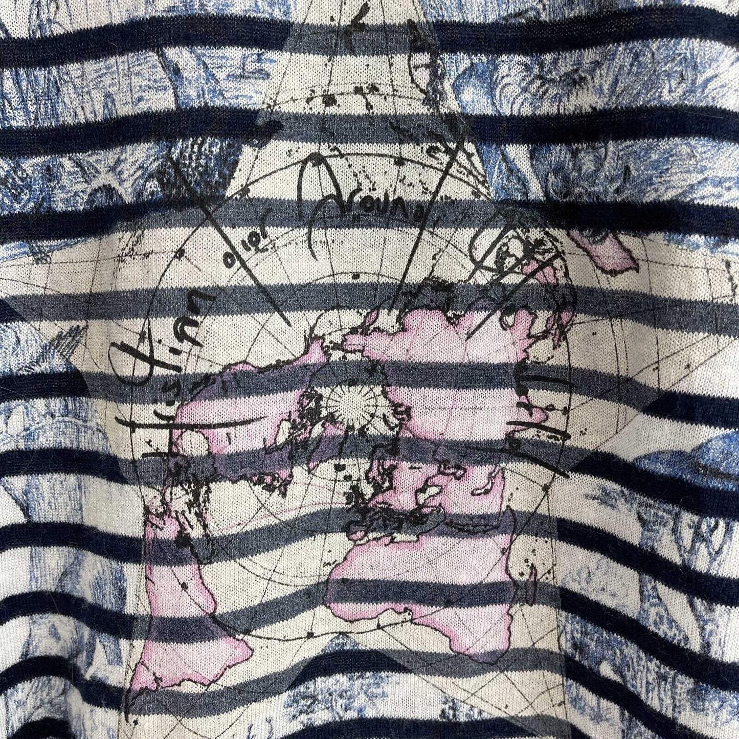 Christian Dior - J’aidor Mykonos Blue and White Sailor Top - Size 34 US 2
