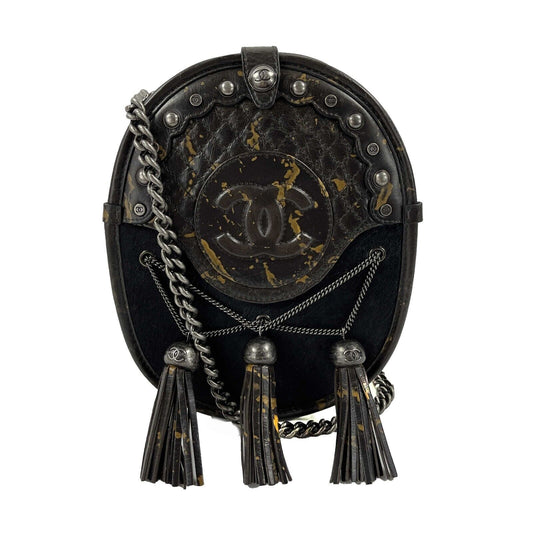 CHANEL - Paris-Edinburgh CC Pony Hair Quilted Calfskin Tassel Crossbody
