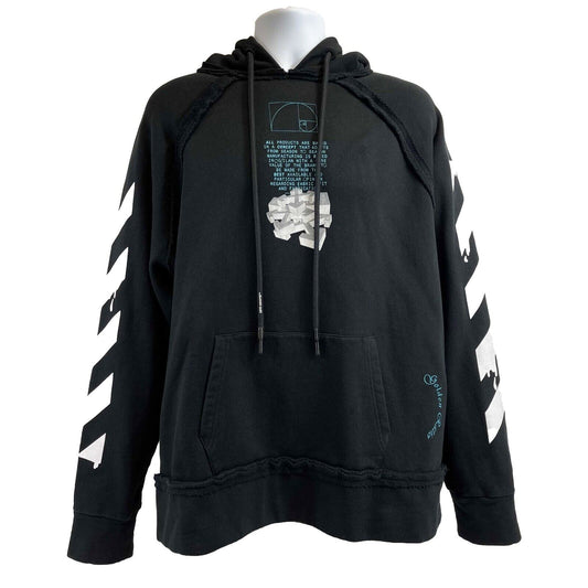 Off White - Dripping Arrows Incompiuto Hoodie - Black Jacket - Size S